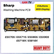 Heavy Duty Sharp ESX705 ESX715 ESX805 ESX905 ES718X ES818X Washing Machine PCB Board (2358) GANTV