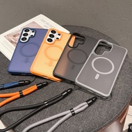 Simple Skin-feeling Magnetic Phone Case with Rope for Samsung Galaxy A54 A54 S26 ultra S25 S24Ultra 