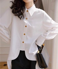 Jules24 - Flawly Shirt เสื้อเชิ้ตแขนยาวสีขาว (พร้อมส่ง - Ready to ship หากสินค้าหมดจัดส่งรอบพรีออเดอ