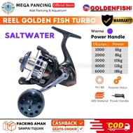 Golden Fish Turbo SW Reel Pancing Power Handle 9 Bearing 1000 2000 3000 4000 6000P Spool Metal Besi 