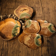 Set of 7 Oribe leaf woodenPiece