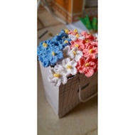 Sirimiri wool flowers, handmade forget-me-nots