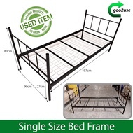 [FREE DELIVERY] Single Size Bed Frame Metal Furniture Home &amp; Living Used Second Hand Goo2use