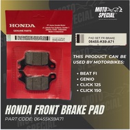 Honda FR Brake Pad: 06455-K59-A71 [Click 125i, Click 150i]