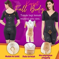 🔥READY STOCK🔥Korset Lurve by Elv Shaper Berlengan Bodysuit Slimming Cover Dada Lengan Peha Magnet In