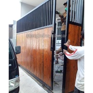 pagar rumah minimalis / pagar besi kayu / pintu gerbang rumah