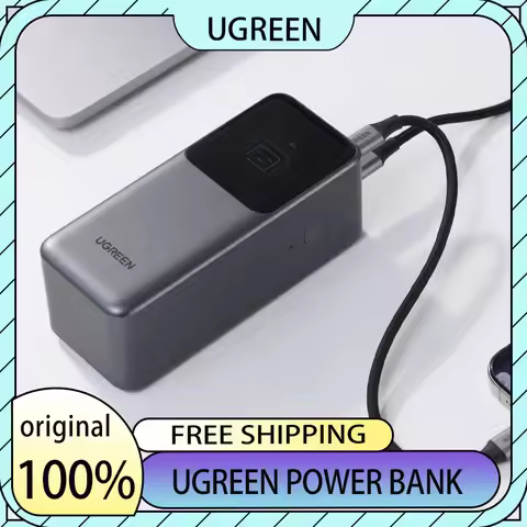 UGREEN 200W 20000mAh Power Bank Fast Charger With Built-in 65CM Cable Portable External Battery For 