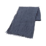 【二手】Brunello Cucinelli 條紋披肩，海軍藍 x 銀色，男女通用，二手