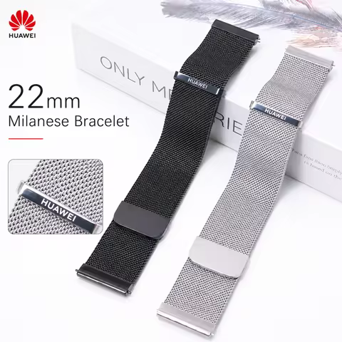 Original Huawei 22mm Milanese Bracelet for Huawei GT 2 3 4 5 6 7 46mm Runner Buds Double Magnetism S