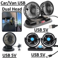 Car Back Seat USB Fan Strong Wind Air Cooler Camping Travelling 360 Rotatable Kipas Angin Kuat
