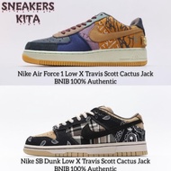 Sepatu Nike Air Force 1 Low x Travis Scott / Nike SB Dunk Low x Travis Scott Cactus Jack BNIB 100% A