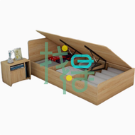 找得 - 小戶型榻榻米床高箱儲物氣壓杆支撐儲物床單人床兒童1.2收納床(胡桃木色 90CM*190CM 包安裝）15057