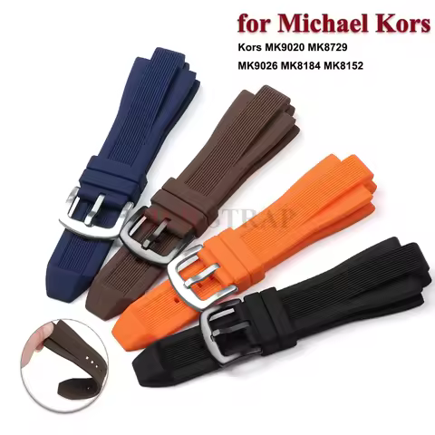 Soft Silicone Strap for Michael Kors MK9020 MK8729 MK9026 MK8184 MK8152 Watch Band for Men Women Spo