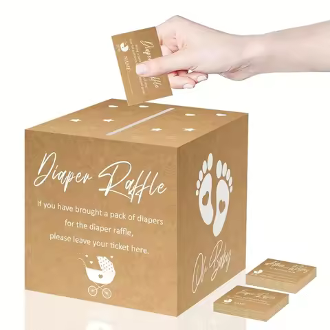 51pcs Baby Shower Advice Cards Diaper Raffle Game Box Tickets Party Decorations For Baby Shower Birt