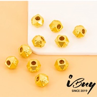 IBUY 999 Gold Hexagonal Fortune Beads Charm (3pc) 24K (999) / 999足金六角福珠