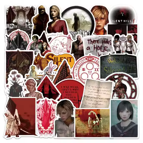 54PCS Silent Hill Stickers Suspense Horror Movies Cartoon Sticker Waterproof Decoration Fridge Lapto