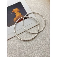 Handmade Solid Bracelet Simple Style Pure Silver Handmade Hammered Texture Closed Silver Bracelet fo