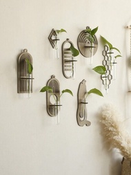 1 pieza de pared para plantas de interior, macetero colgante de madera para decoración de pared, decoración de hogar boho, jarrones para decorar flores secas y follaje artificial, decoración de pared estilo granja para sala de estar y dormitorio