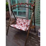 HY-# Outdoor Swing Double Rocking Chair Hanging Basket Courtyard Balcony Home Children's Hanging Chair Iron Rattan Swing