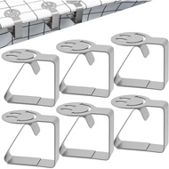 Stainless Steel Picnic Table Clips for Tablecloth, 6 Pcs Smiley Face Table Cloth Clips for Outdoor P