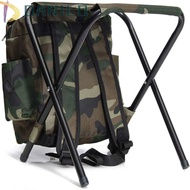 DANILO1 Mountaineering Bag Chair, High Load-bearing Large Capacity Mountaineering Backpack Chair, Leisure Foldable Wear-resistant Sturdy Foldable Fishing Stool Traveling