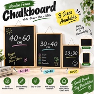 Wooden Frame Chalkboard Black Board Hanging Blackboard Writing Drawing Menu Home Office Cafe 20x30 3