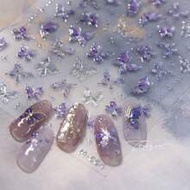 1pc Hot Stamping Nail Sticker, Luxury Butterfly Adhesive Nail Sticker, 5D Jelly Gel Nail Sticker Ser
