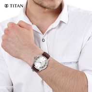 Titan Silver White Dial Analog with Date Men's Watch 1584SL03