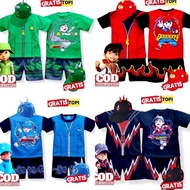 Boboiboy Children's Suits Lightning Pumping Solarleaves BOBOIBOY Children's Clothes Boys Costume BOBOIBOY Bonus Hat Age 11 Years ART E9H5