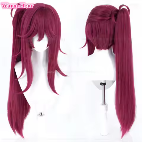 New! Anime ES Madoka Nozomi Long 80cm Purple Red Cosplay Anime Wig Heat Resistant Synthetic Hair Hal
