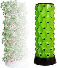 Hydroponics Tower Growing System, Indoor Plant Water Cycle Garden Growing System, Vertical Hydroponic Pineapple Aeroponic Tower for Herbs Fruits Vegetables 48holes