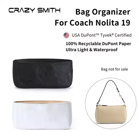 CRAZYSMITH Dupont Paper Bag Organizer For Coach Nolita 19 Waterproof Handbag Inner Bag Insert Storag