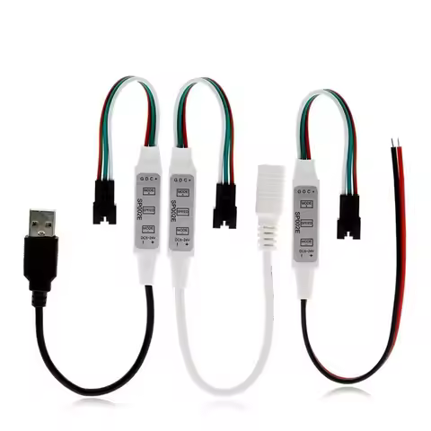 SP002E Mini RGB LED Controller 3 Button DC 5-24V USB Powered Dimmer for WS2812B WS2811 Addressable M