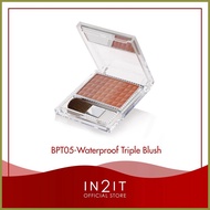◿ ✉ ◇ IN2IT Waterproof Triple Blusher Make-Up Palettes with Mirror 01-BPT