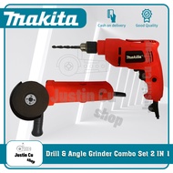 Makita 2Pcs Grinder With Drill Set（Red)