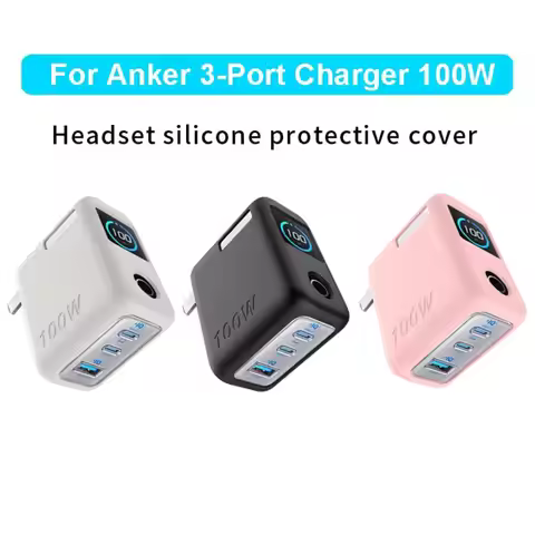 Shockproof Silicone Case Solid Color Dustproof Protective Case Soft Portable for Anker 100W 3-Port C