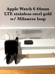 【好物雲3C雲端商店】Apple Watch 6 44mm LTE不鏽鋼金 原廠米蘭錶帶