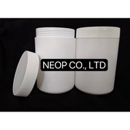 Super Cute 1.2Kg Screw Lid Opaque White Plastic Jar - HV100