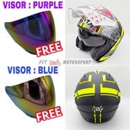 KYT Helmet NFJ Motion Matt Yellow Fluorescent Open Face Double Visor Smoke Blue Rainbow Y16ZR RSX150 RSX MT15 Y15ZR ADV / Motor Accessories