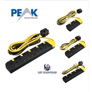 (SIRIM) PEAK Surge Protector 3 Pin Plug Trailing Socket Extension Plug Socket with Neon (2 3 4 5 Gang / 2M 3M 5M)
