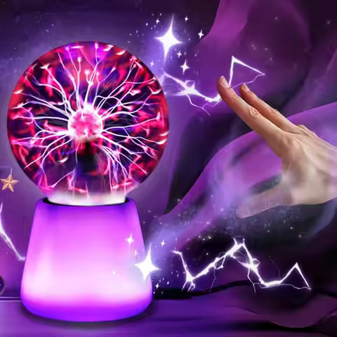 3 Inch Plasma Ball Lamp Interactive Touch USB Powered 7 Color Changing Mood Fun Party Prop