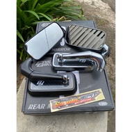 HONDA YAMAHA FASTBIKES SQUARE MIRROR MODEL H2C SILVER BLACK H2C MIRROR FASTBIKER SQUARE MIRROR H2C F