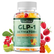 VitalXtra GLP-1 Activator+ Gummies with Berberine & Turmeric for Appetite Suppress, Weight Managemen