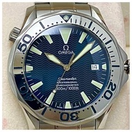 OMEGA 歐米茄海馬手錶 男士大號/藍色圓盤/自動上鍊