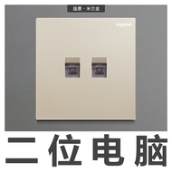 Legrand Switch Socket Panel Yijing gold Single Gang Five-Hole Refrigerator16Embedded Household Conce