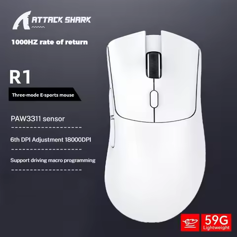 Attack Shark R1 Mouse Lightweight Paw3311 E-Sports Game 3modes Bluetooth Wireless Mouse Ttc Encoder