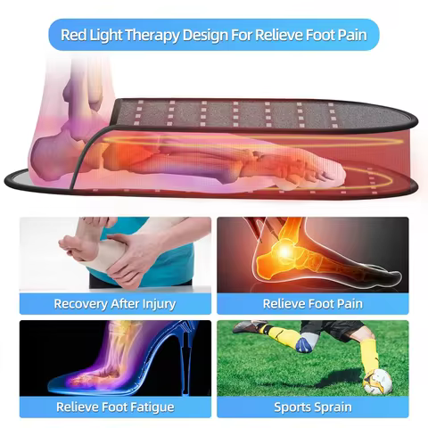 LED Red Infrared Light Therapy Slippers for Foot Massager Pain Relief Heated Padd Red Light Therapy 