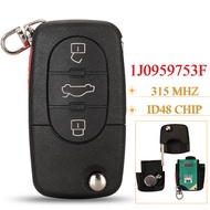Jingyuqin 1J0959753F HLO1J0959753F 4Buttons Smart Remote Car Key Fob 315Mhz ID48 Chip For VW Beetle