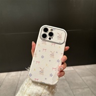 High quality leather Phone case For iPhone 15 15plus 15pro 15promax 14 14plus 14pro 14promax Cute rabbit graffiti shockproof Soft Case for iphone 11 12 13promax For girl White