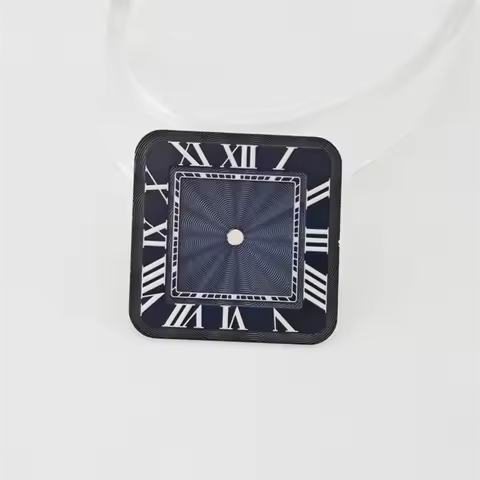 27mm No Logo Square Wave Sunburst Roman Watch Dial Case Mod Parts Suitable For Seiko Santos Cartier 